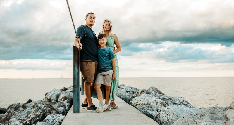 Family portrait on the beach