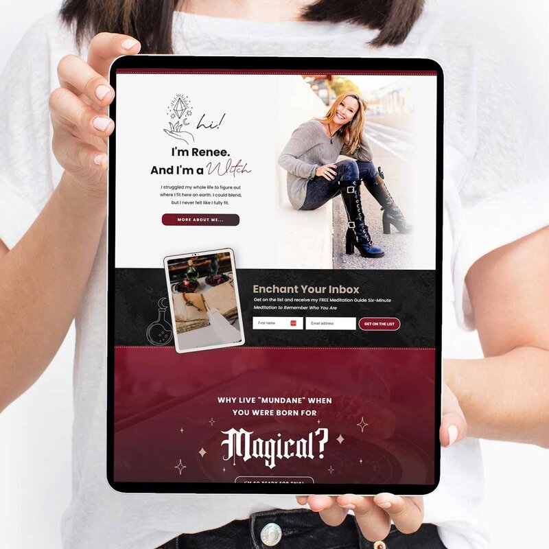 Explore Renee's empowering Reclaim Your Magic website on an iPad, meticulously crafted by a Showit Web Design specialist. Immerse yourself in a seamless blend of inspiration and transformation.
