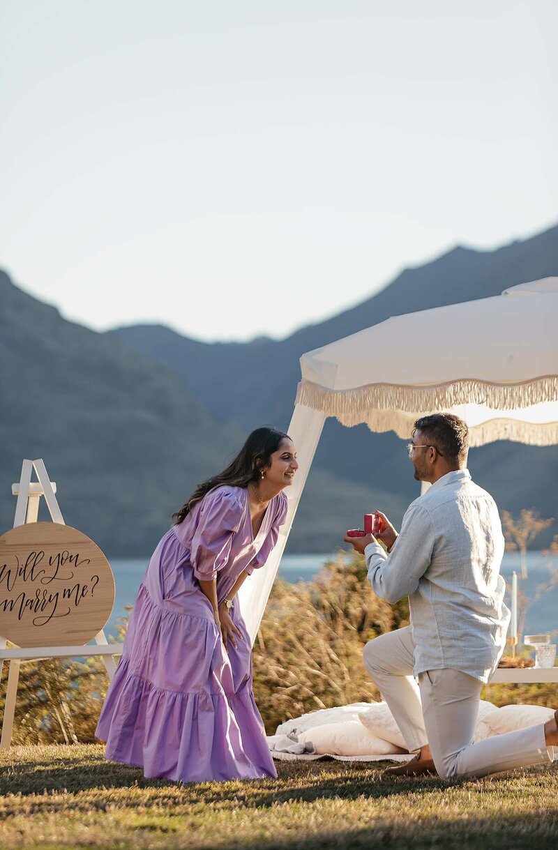 A perfect Surprise Proposal and a picnic to celebrate it all