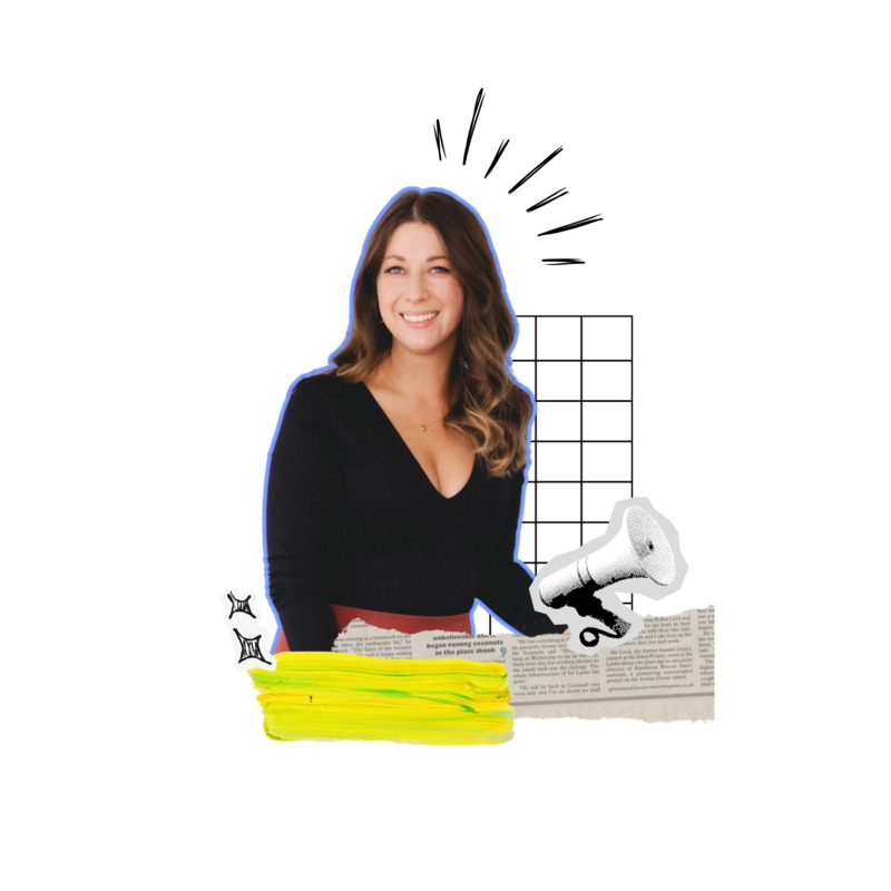 A bold, friendly strategist stands beside an empowering headline: "I help you get known (and referred) for your expertise." The image reflects clarity, confidence, and authority.