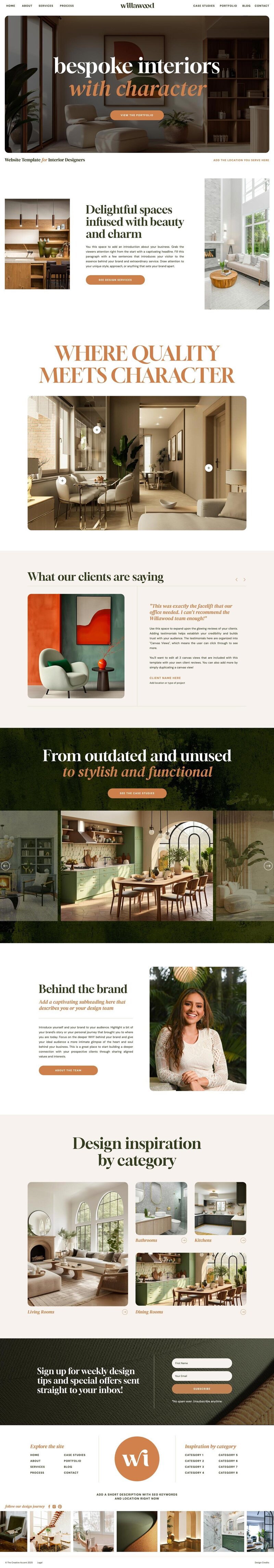Portfolio Website Template for Interior Designers | Willawood
