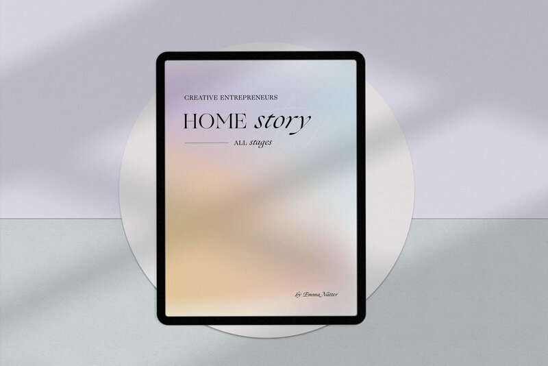 mockup of a tablet device showcasing the home story