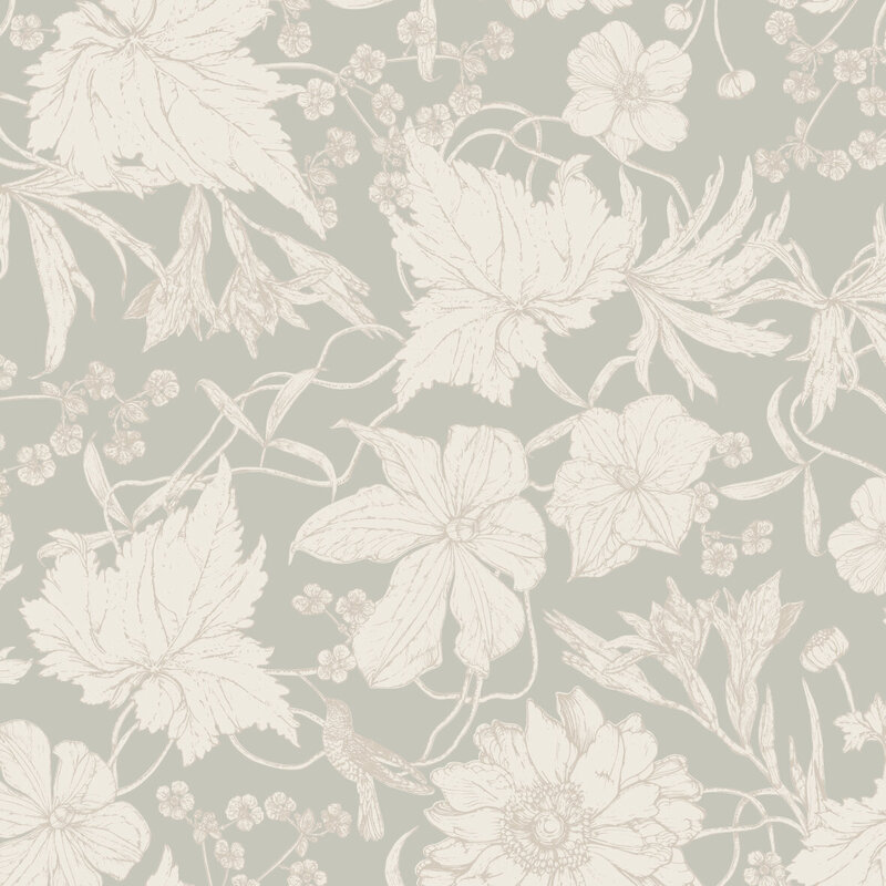 Playful Garden florals wallpaper