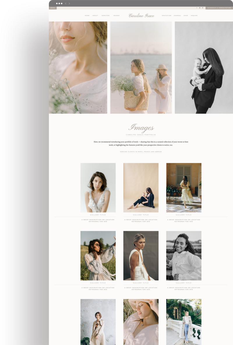Showit Website Templates for Creatives Small Business Owners Photographers Interior Designers by With Grace and Gold Showit Design Designs Designer Designers