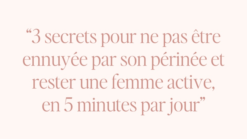 Titre de la masterclass offerte et une photo de moi tenant un bassin de femme dans la main et montrant le périnée