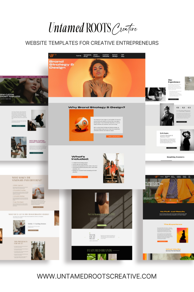 Canvas peeks of Showit websites for creative entrepreneurs