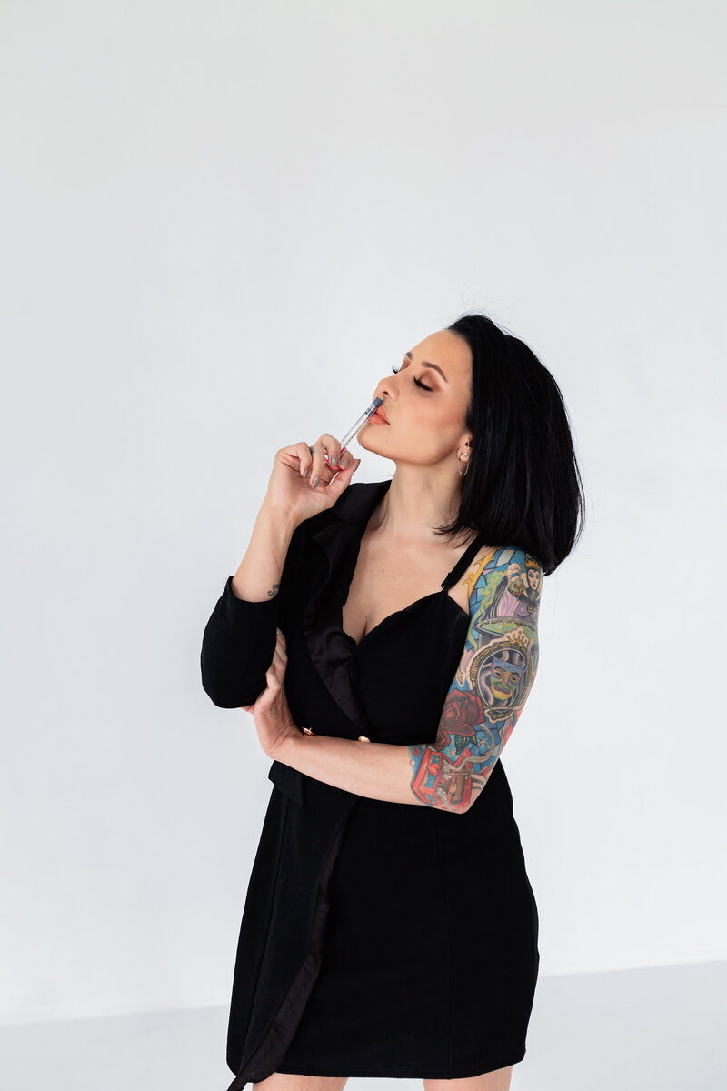 women's headshot in studio photo