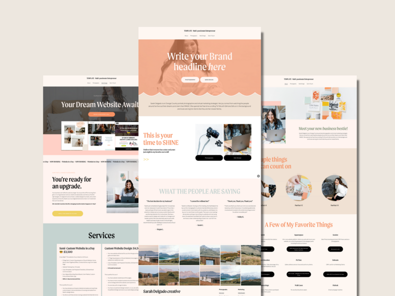DIY-friendly website template for creatives