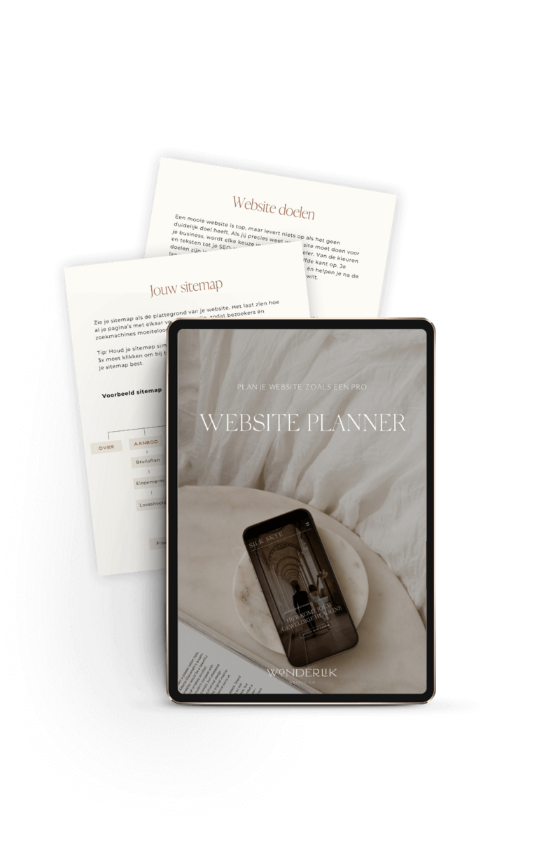 Mockup van freebie Website Planner 