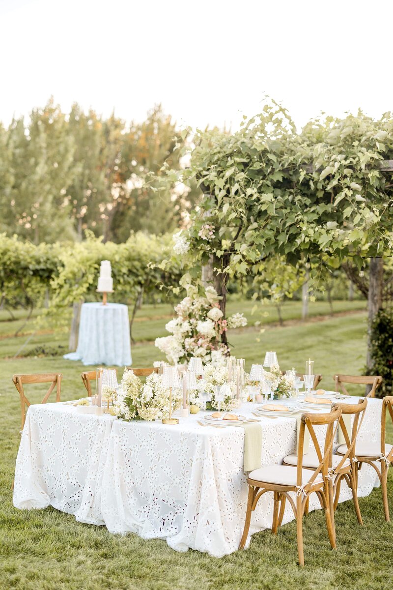 backyard wedding celebration setup