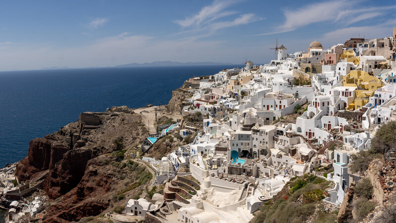 Landscape of Oia Santorini in Greece, perfect wedding destination