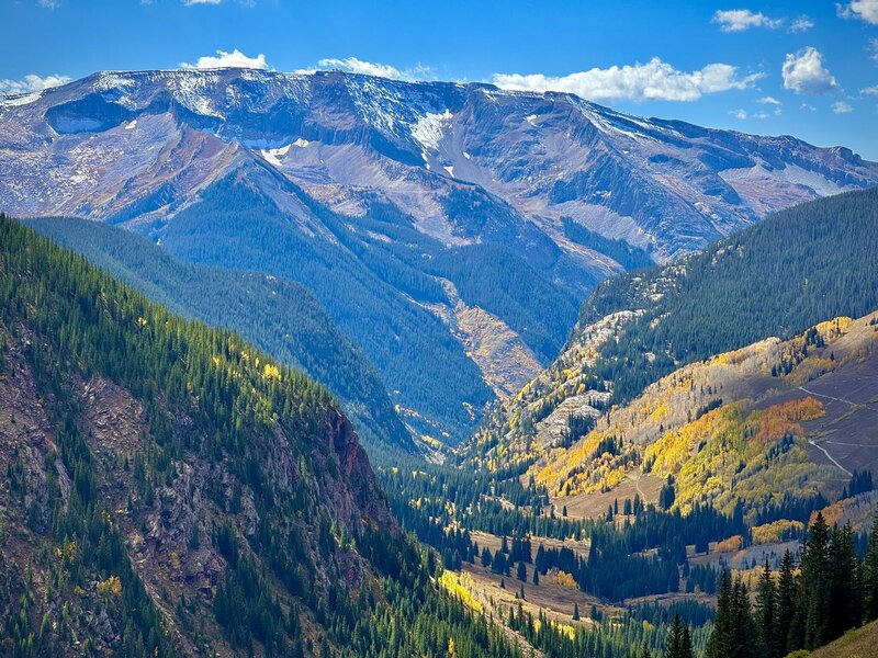 Mountains with fall colors starting to show