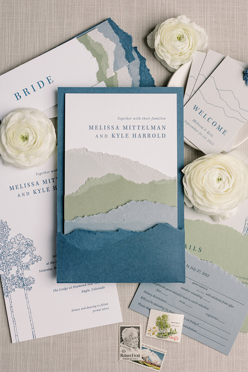 Layered Mountain Wedding Invitation