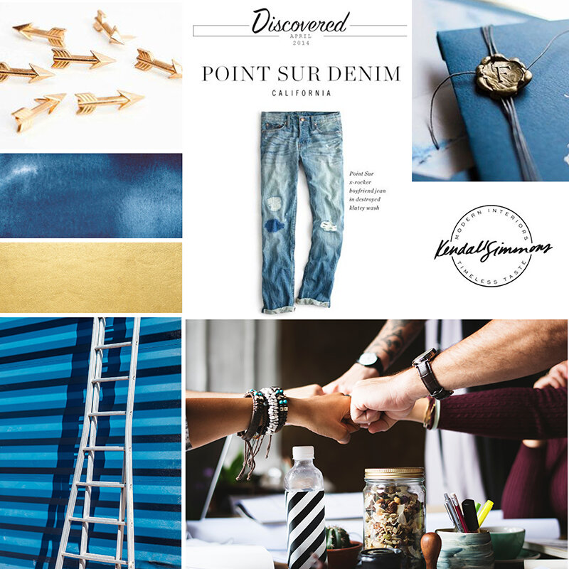 navy & gold mood board for business coach brand