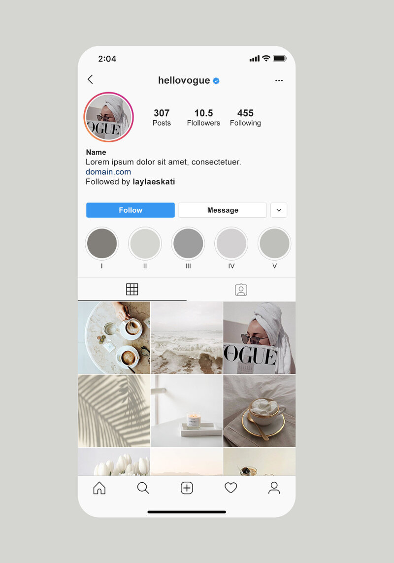 Cool Grey Instagram Profile Mockup