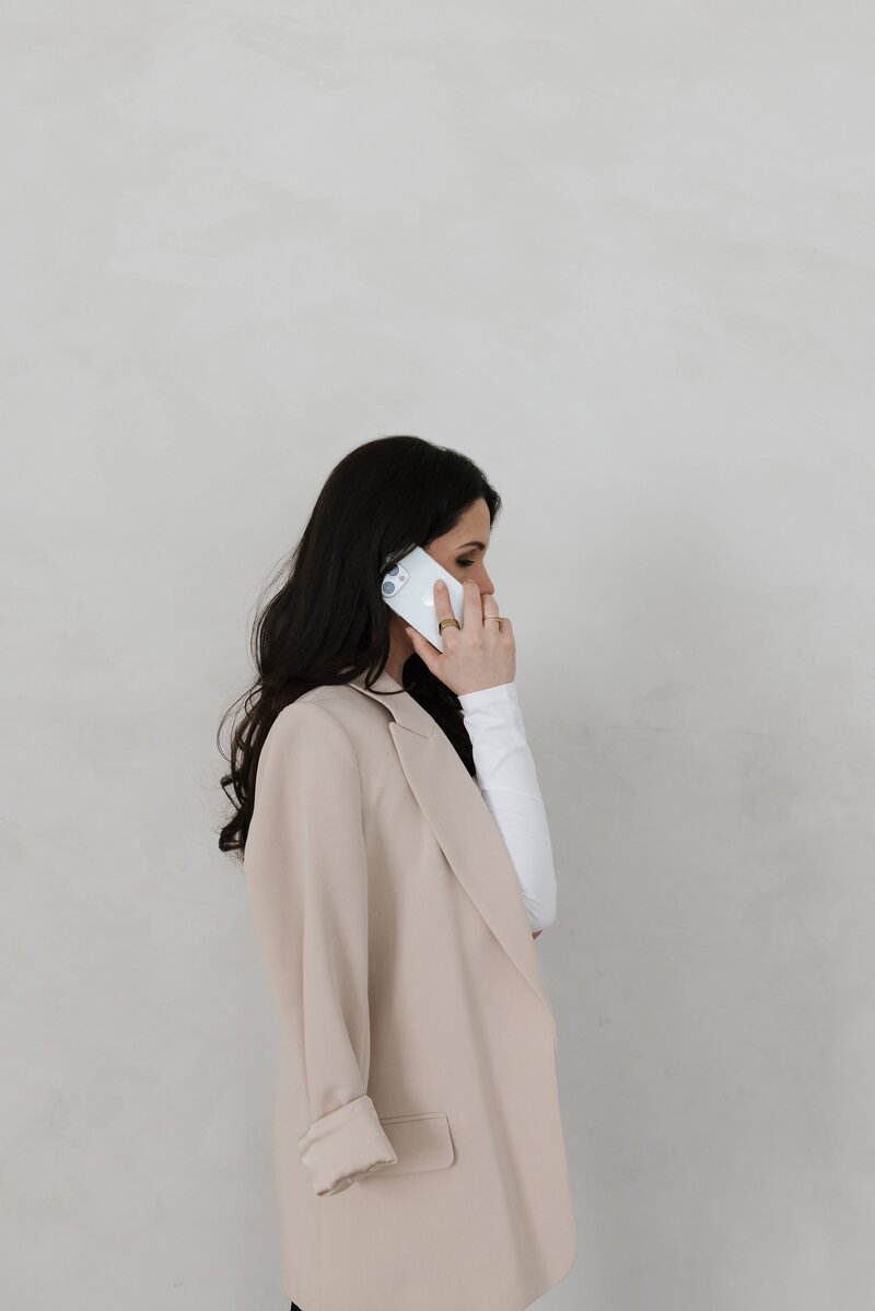 Caroline speaking on the phone