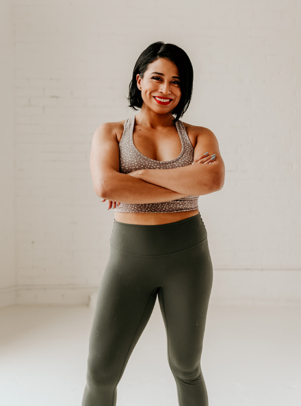 Picture of women crossing her arms standing up