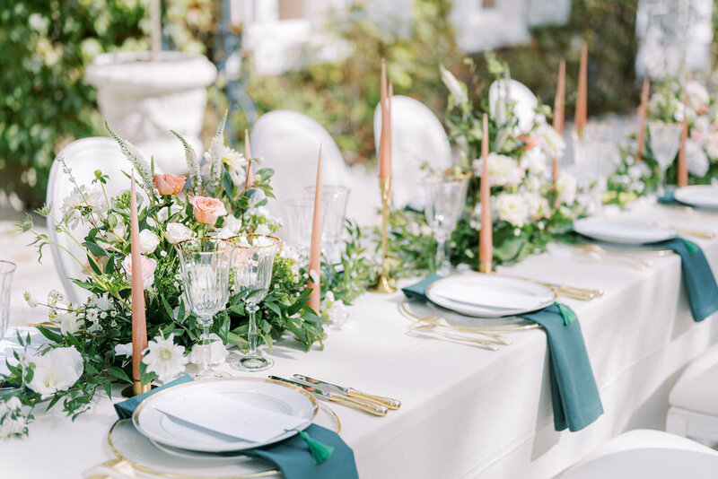 wedding tablescape green