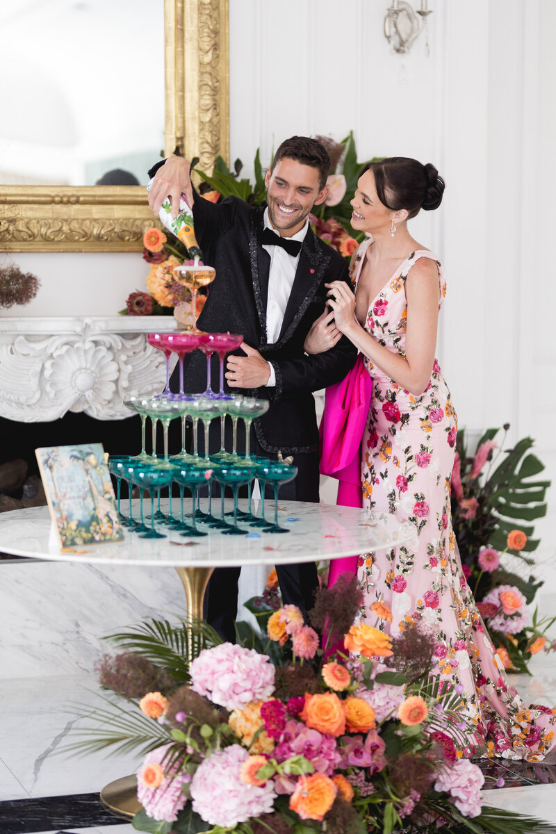 Unique, colorful wedding details at Hotel Swexan in Downtown Dallas