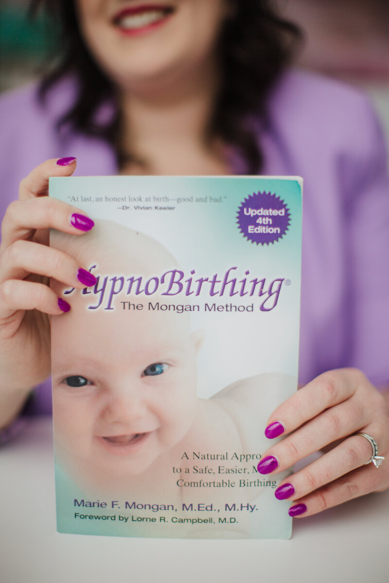 Displaying a book on HypnoBirthing