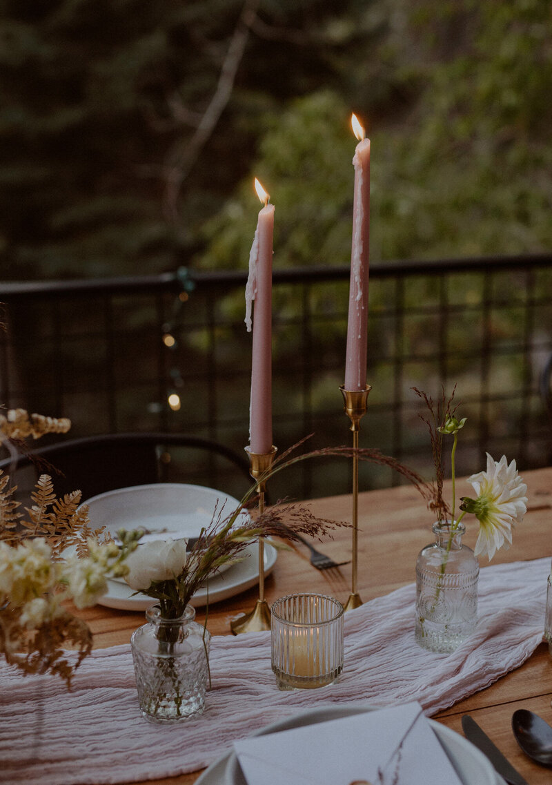 Pink wedding candles