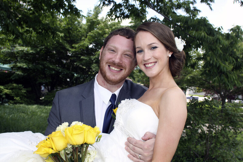 Pennsylvania wedding videographer John Morgera with his wife on their wedding day