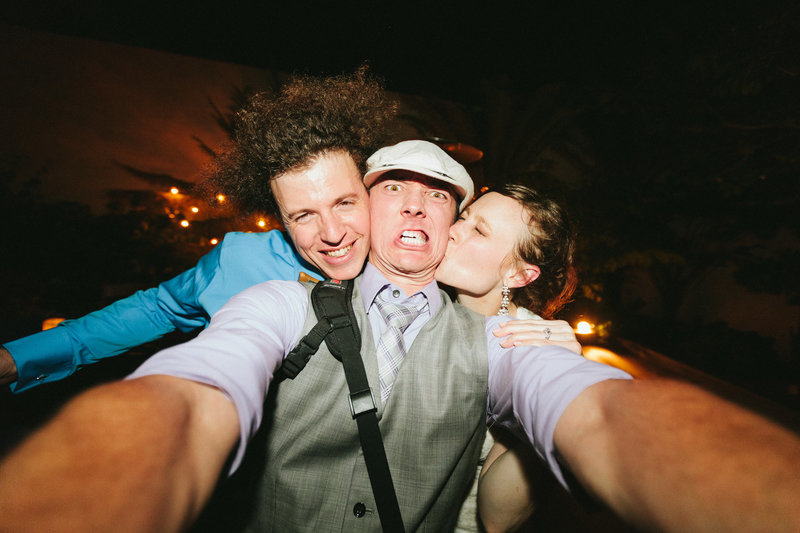 Bride and groom selfie with Fresno wedding photographer Derek Lapsley