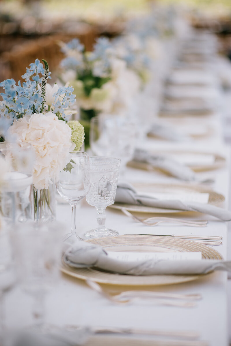 pastel florals at luxury wedding reception