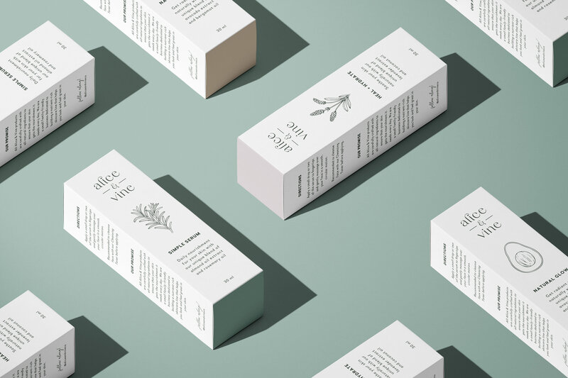 brand design and packaging for organic skincare business