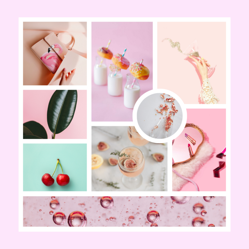 Showit template pink moodboard