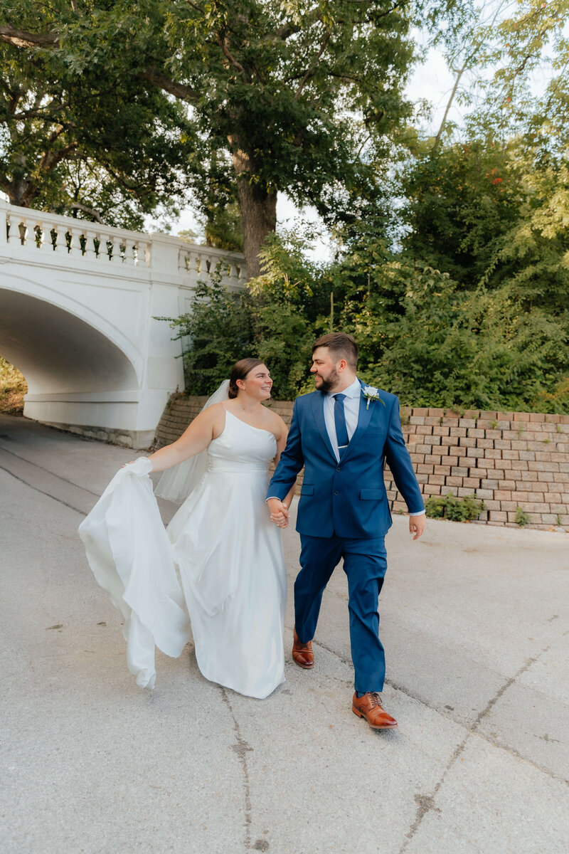 Ohio wedding photographer capturing joyful, movement-filled portraits for couples who want relaxed and romantic wedding day memories.