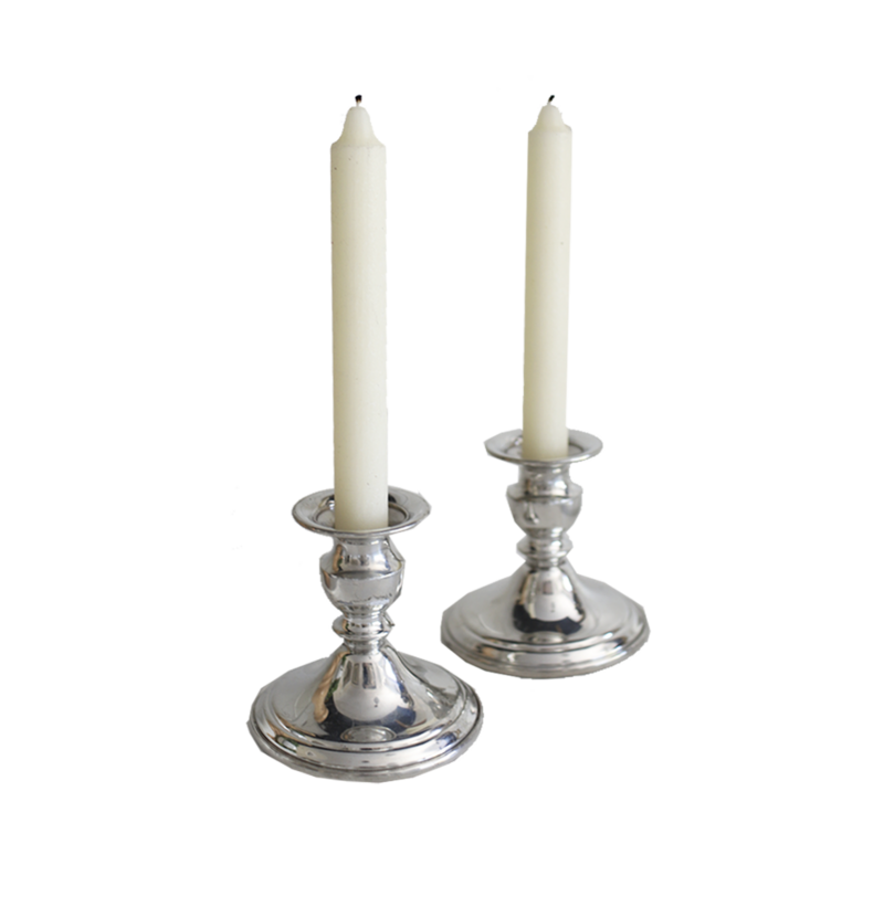 pewter candlesticks