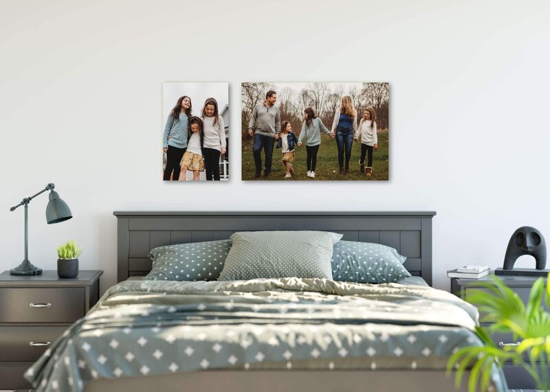 Family photography artwork on the wall in living room - Pittsburgh photographer Tracy Miller Photography