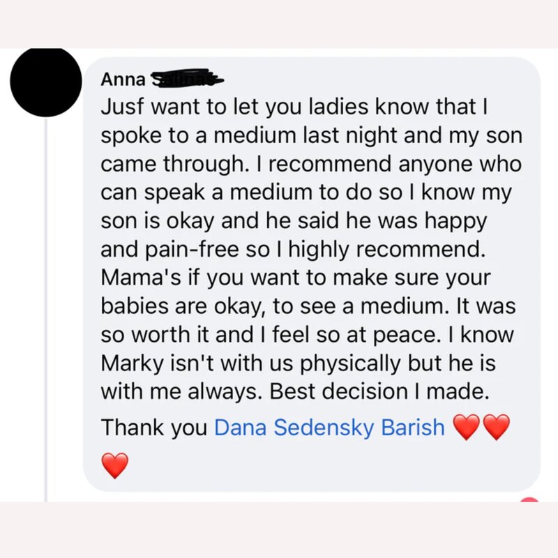 medium  testimonials with medium dana haines for psychic reading mediumship reading