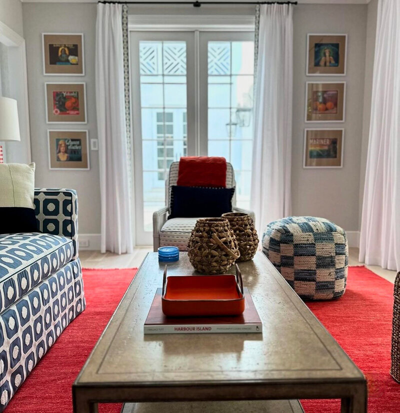 Custom Abrash wool coral rug