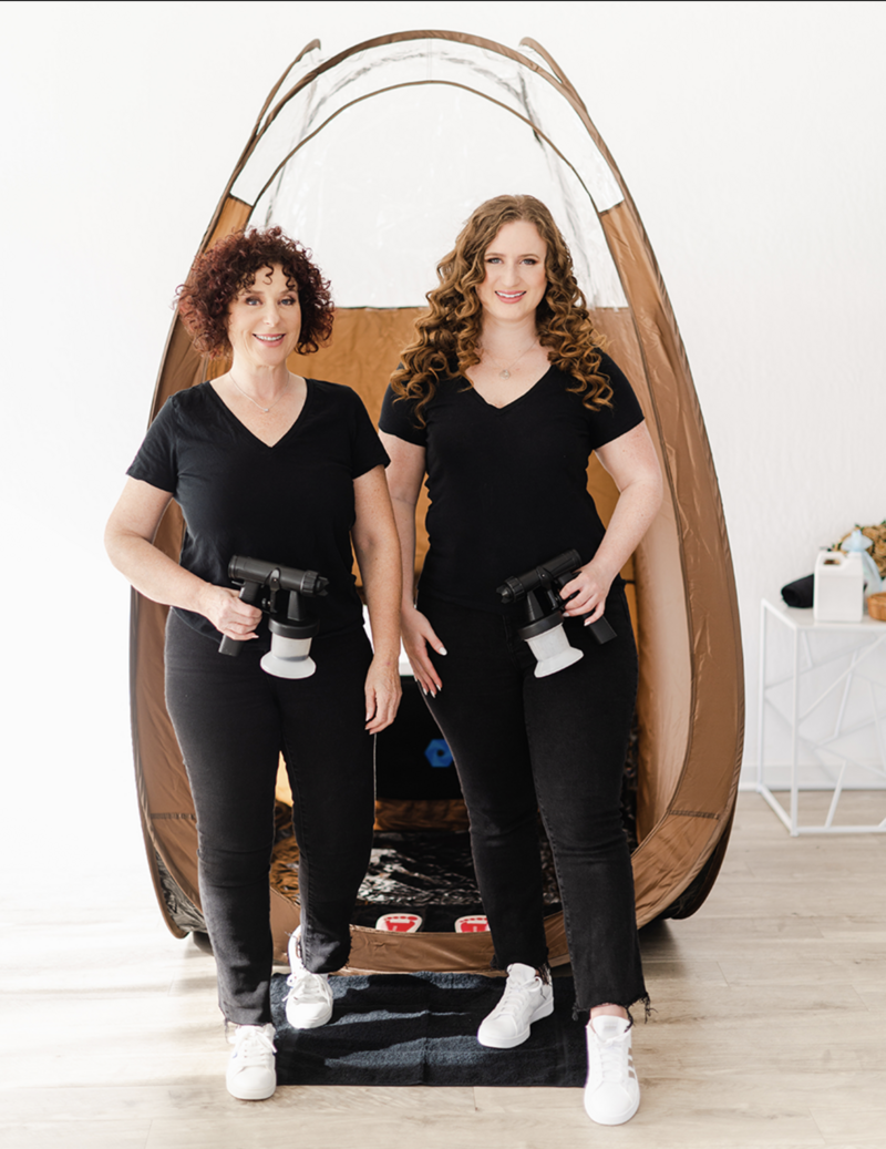 Eileen and Catherine, spray tanning business owners
