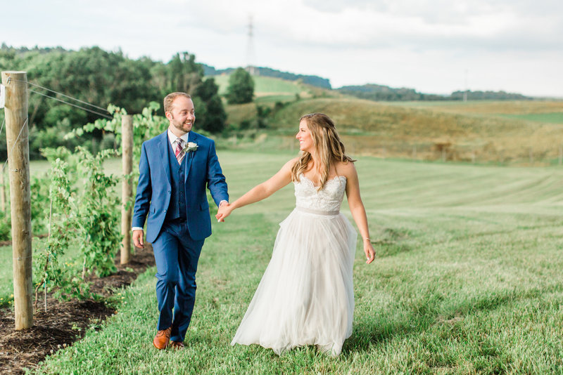 Bride and Groom Dover Ohio Winery Wedding