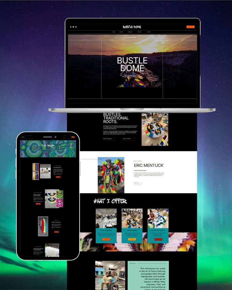 bustle dome website design mockup