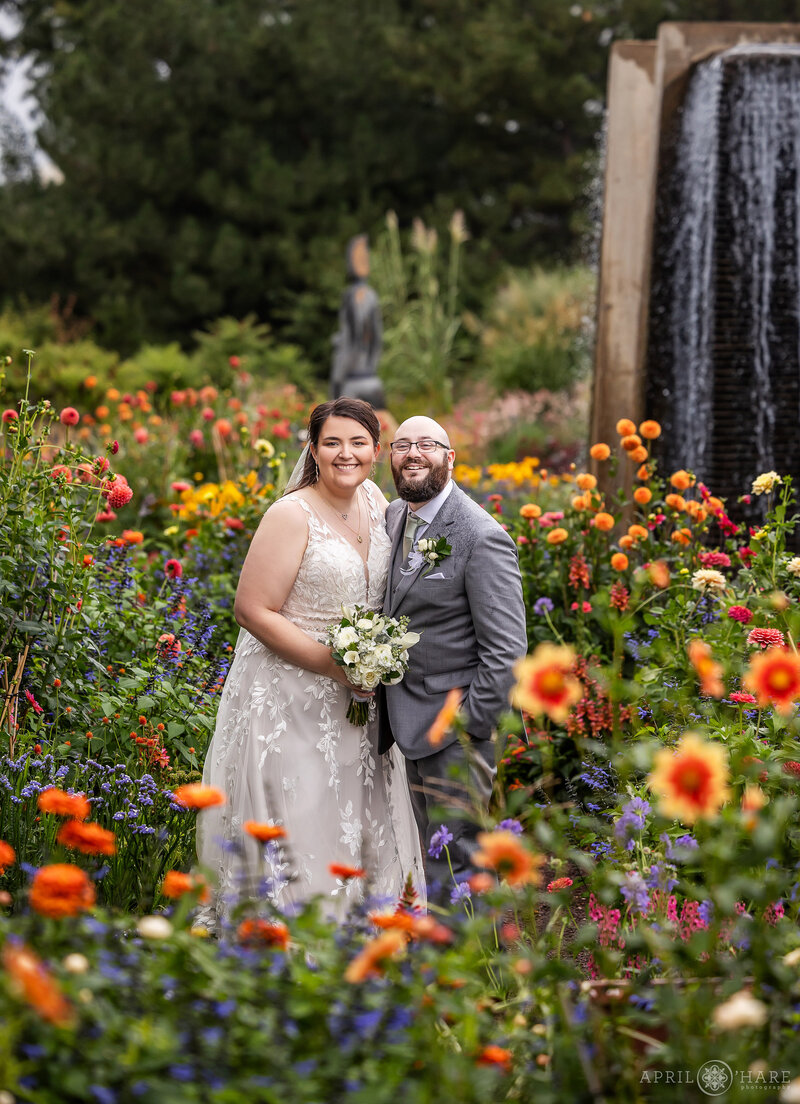 Orange Flower Garden Bed at the Fountain Beds area of Denver Botanic Gardens