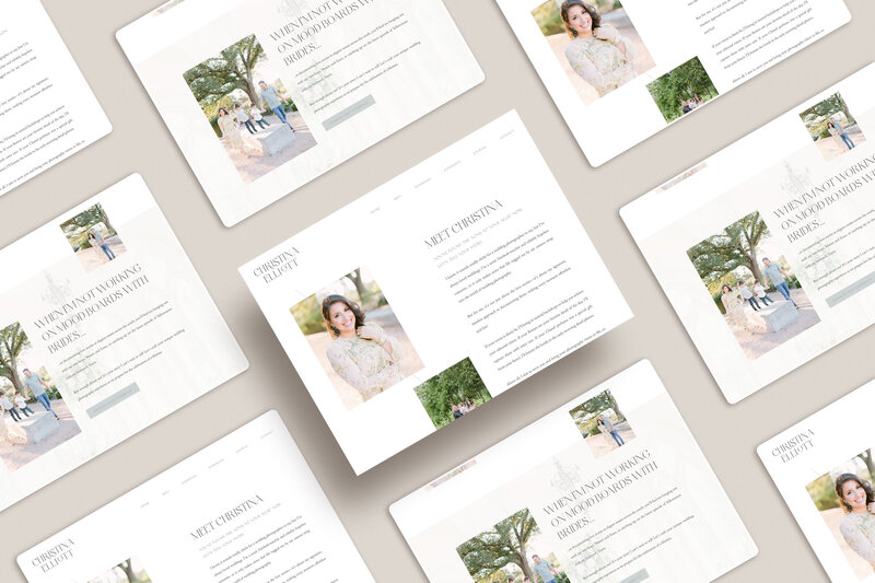 Showit website mocked up on a mobile phone on a clear coffee table surrounded by brand inspiration photos