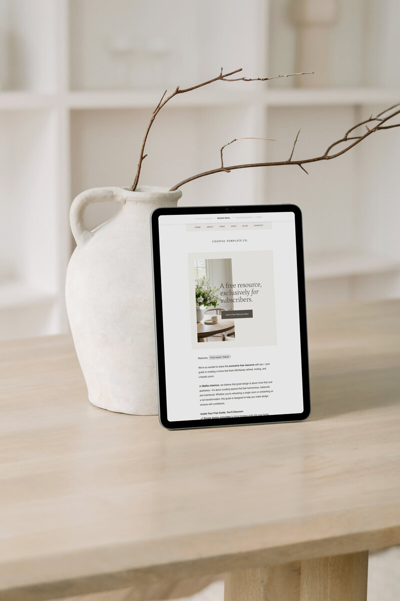 Beautiful, easy-to-edit Flodesk email templates for interior designers to stay connected, build trust, and grow client relationships through polished email marketing.