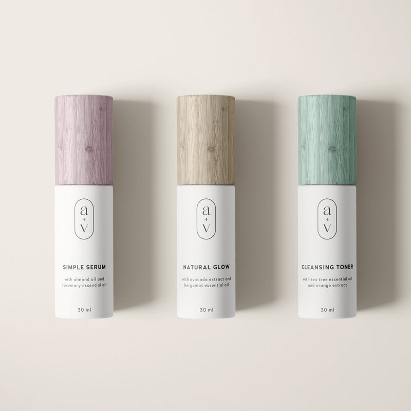 packaging design for organic skincare brand