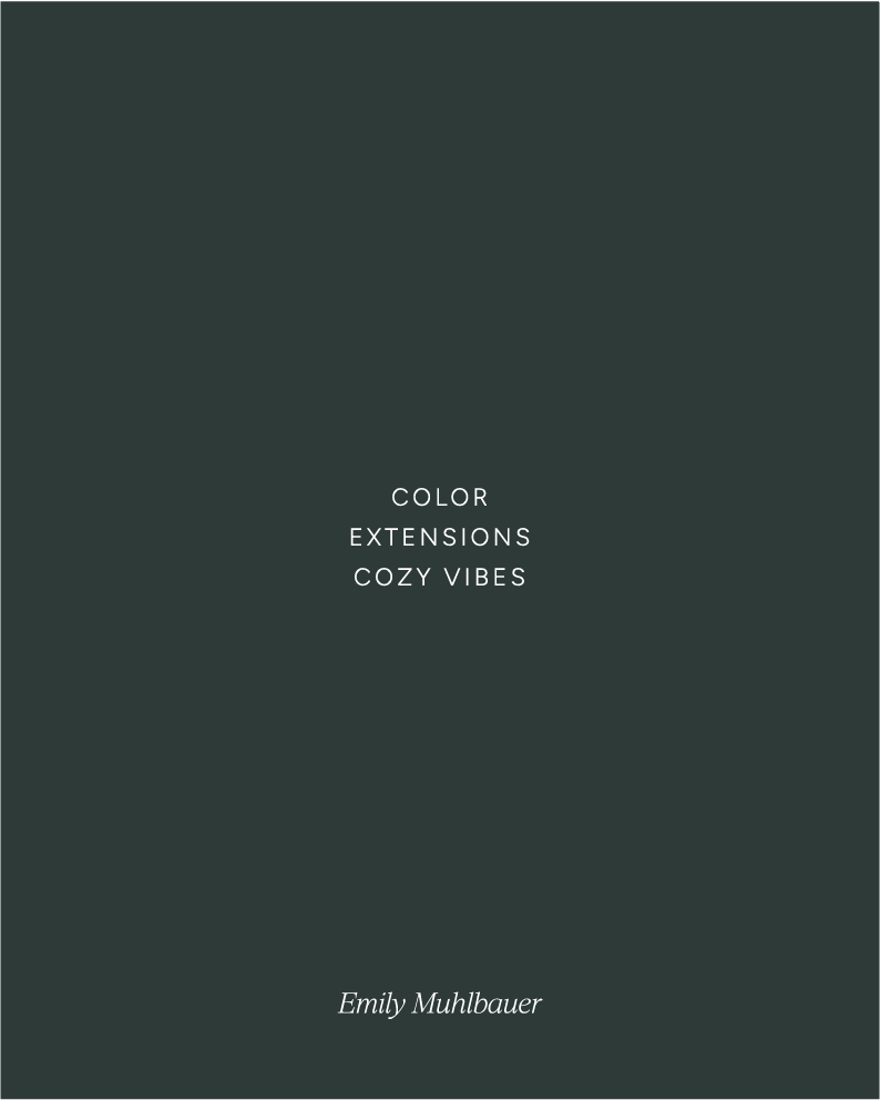 A close-up of Emily’s refined brand tagline on colored paper.