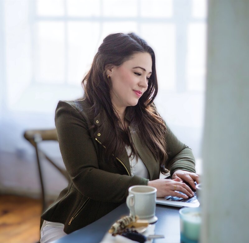 Girl working at computer