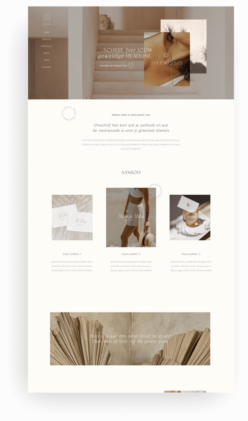 Wabi Sabi Showit website template home