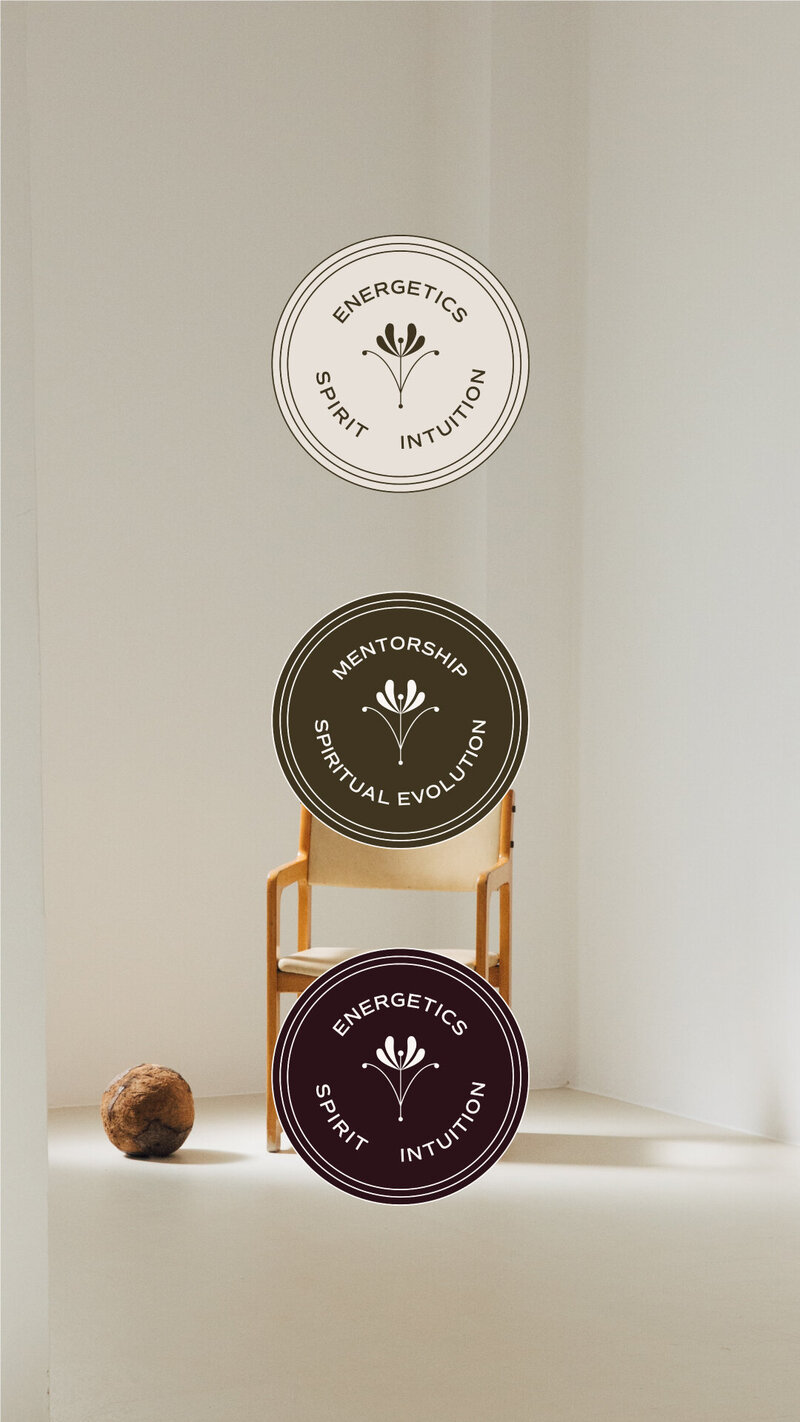 psychologist brand and website design stamps