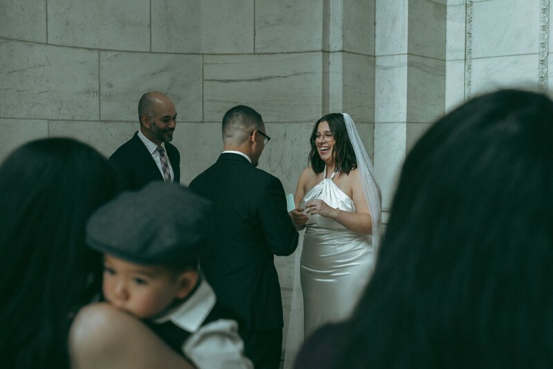bride and groom saying vows at NYLP elopement shot by Elsie Goodman Photography | NYC Elopement Packages