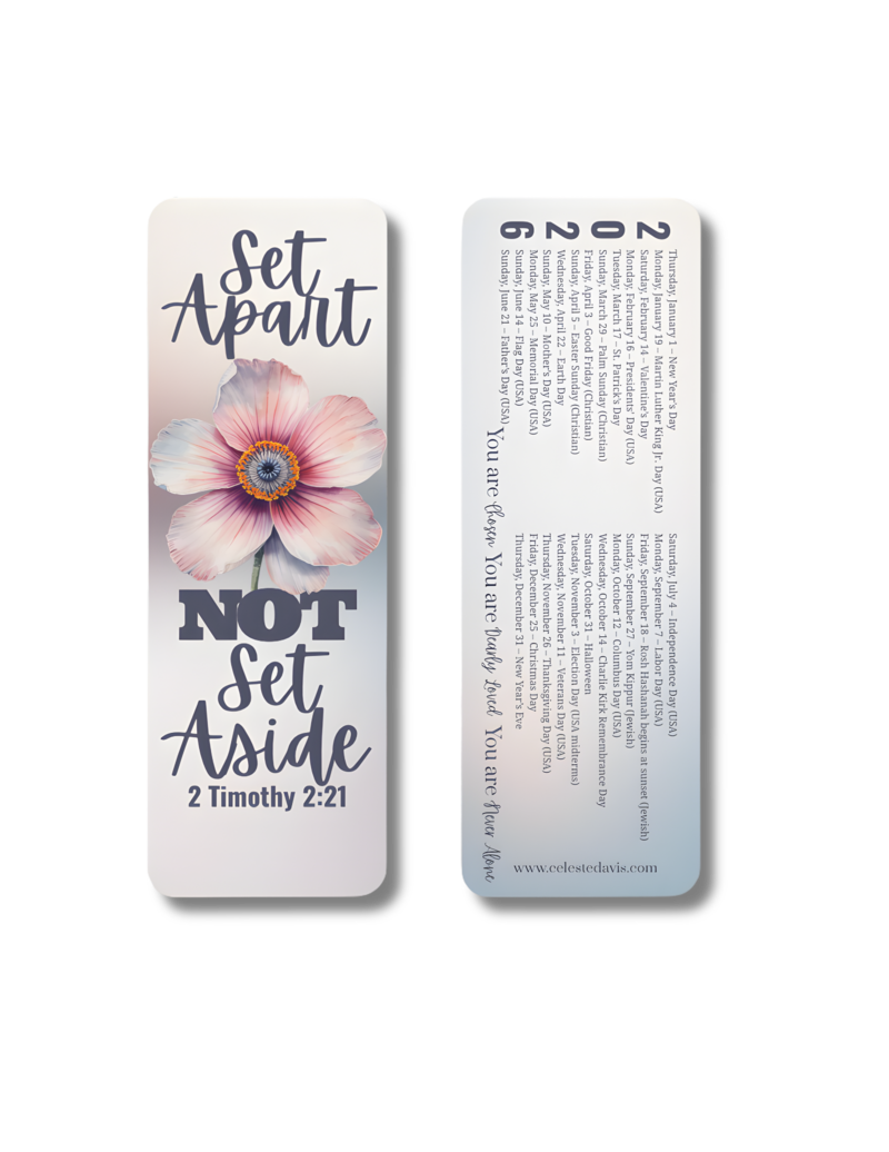 Set Apart not Set aside bookmark