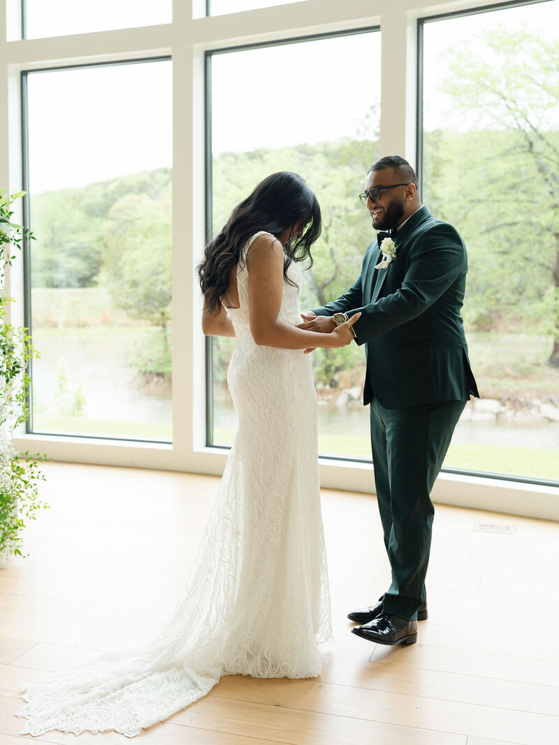 Bride and groom having the first dance at their wedding | Something Borrowed Event Company