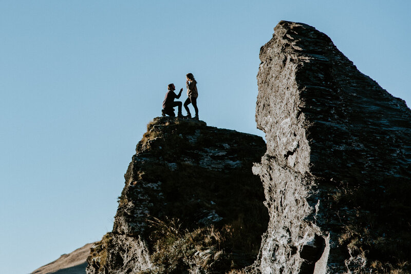 Best place to propose on in New Zealand, on a rock  - Shawna Rae wedding and elopement photographer